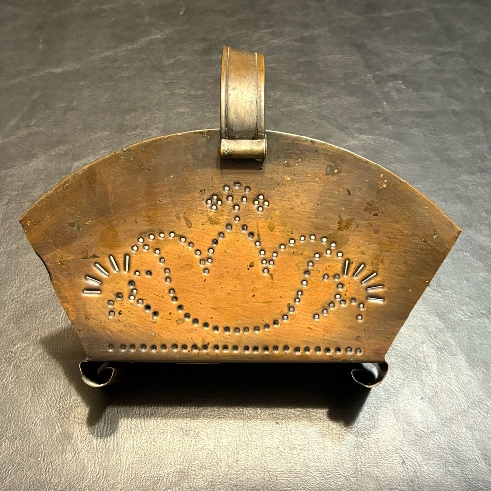 Vintage Pfaltzgraff Village Copper Punched Napkin Holder Original Sticker